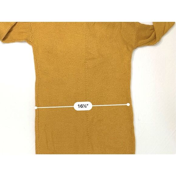 Lulu's Tea Reader Mustard Yellow Turtleneck Sweater Dress XS Cowl Neck Girly - Picture 7 of 10
